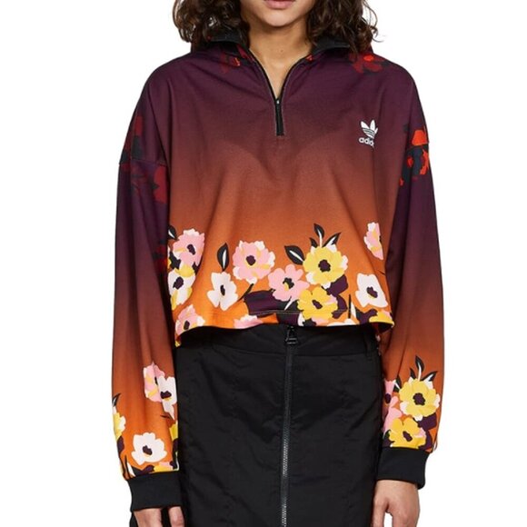 Adidas Her Studio London Cropped Floral Sweater - Picture 1 of 10